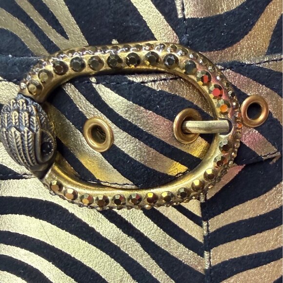 Kurt Geiger London Mayfair Zebra Crystal Heel Ankle Boots Size 37 US 7 New - Picture 12 of 16